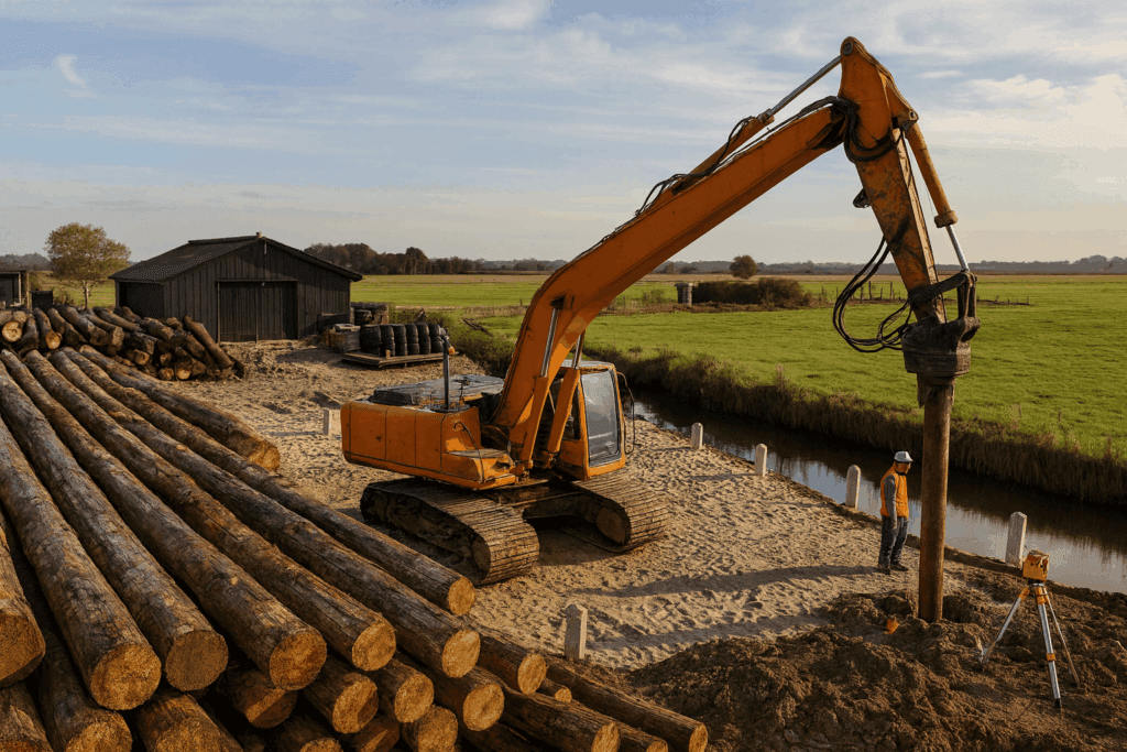 Hardhouten palen in de grond beschermen, houtrot voorkomen
